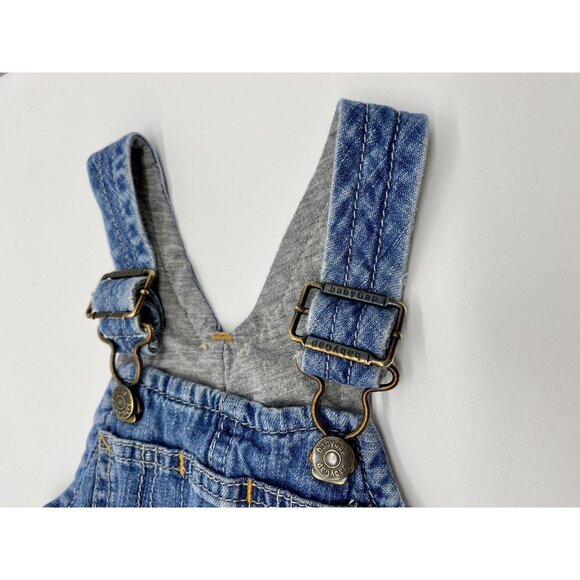Vintage Baby Gap Toddler 18-24M 18M 24M Denim Lined Jeans Overalls Bear Logo - Picture 7 of 12